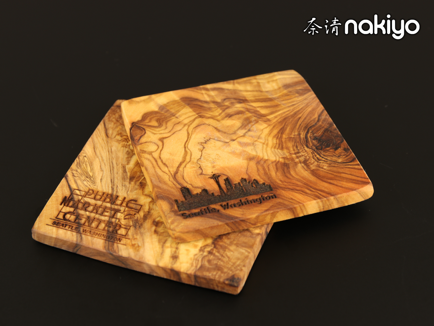 Nakiyo Olivewood Seattle Souvenir Coaster