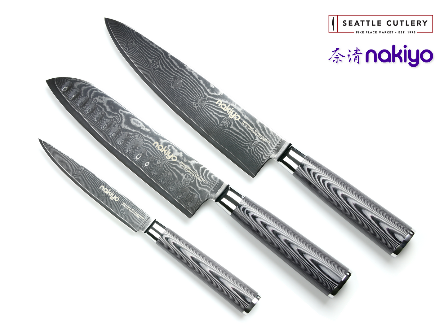 Nakiyo Elite 3-Piece Santoku Set