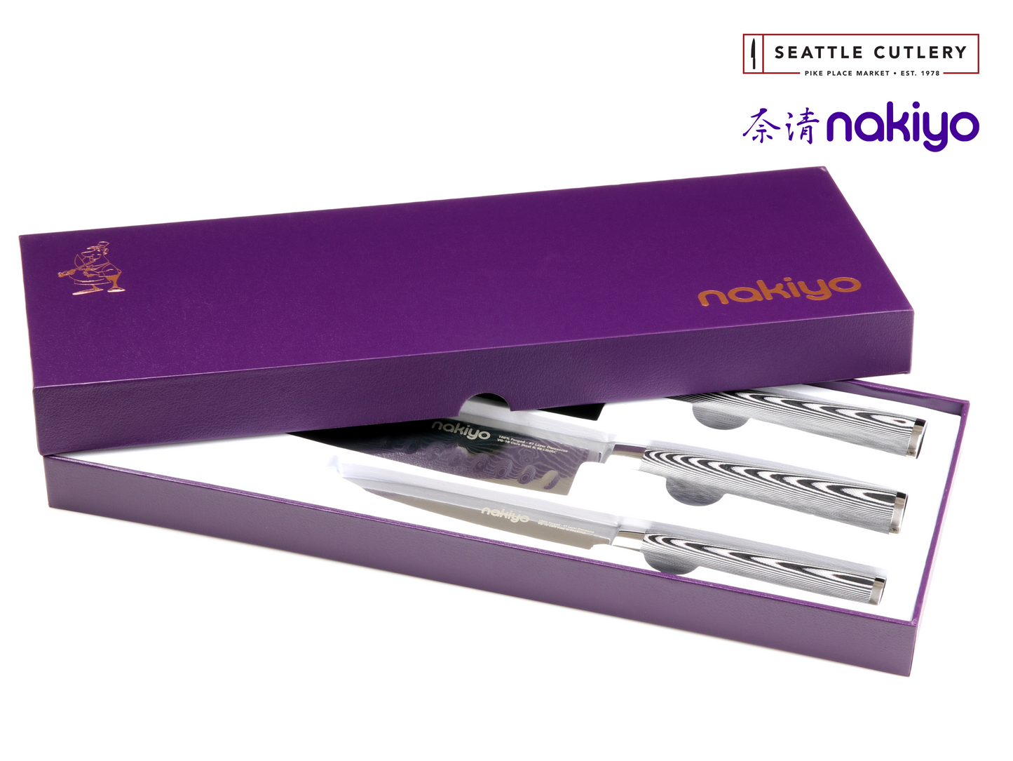 Nakiyo Elite 3-Piece Santoku Set