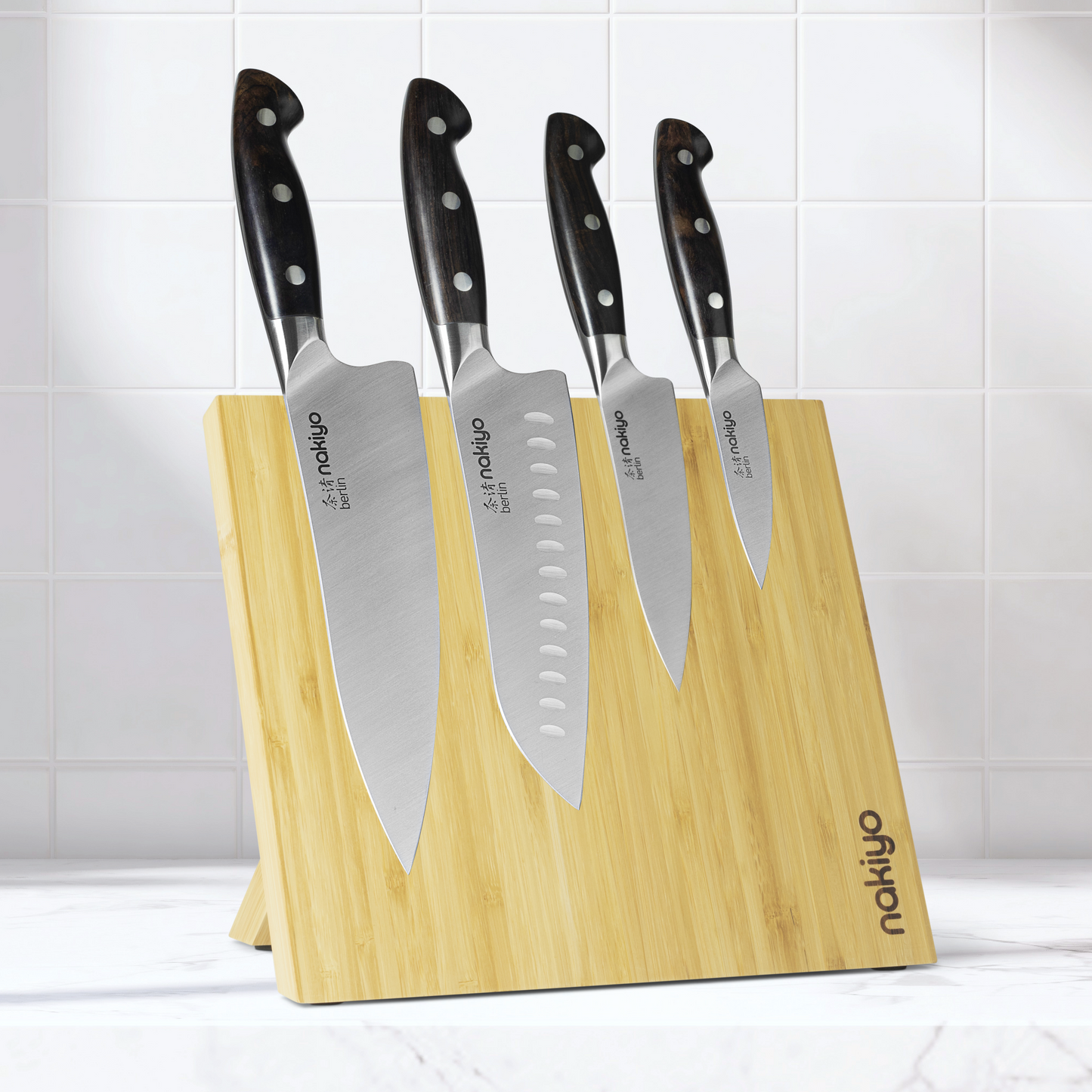 Nakiyo Berlin 4-Piece Chef Set with Magnetic Stand