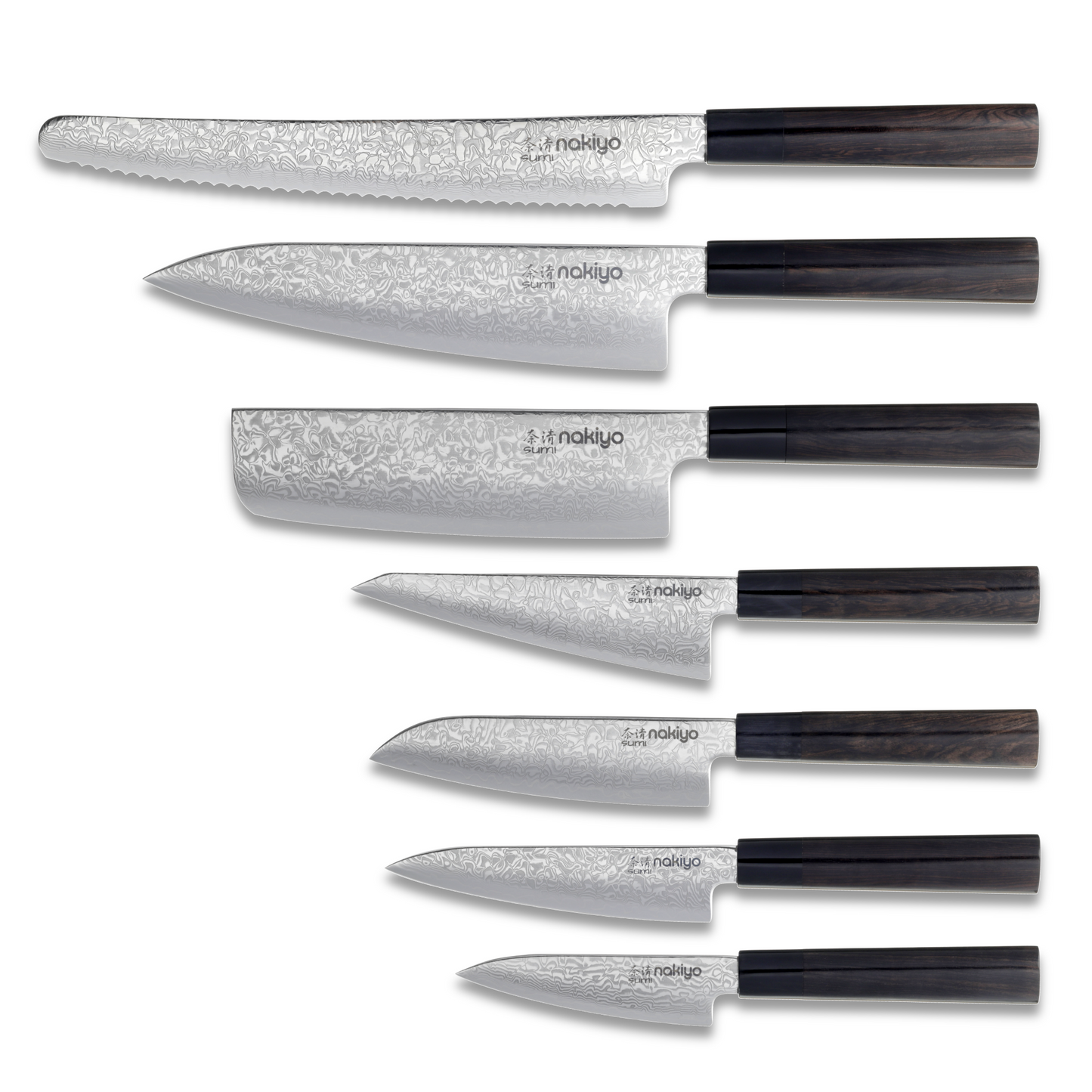 Nakiyo Sumi 7-Piece Master Set with Magnetic Walnut Block