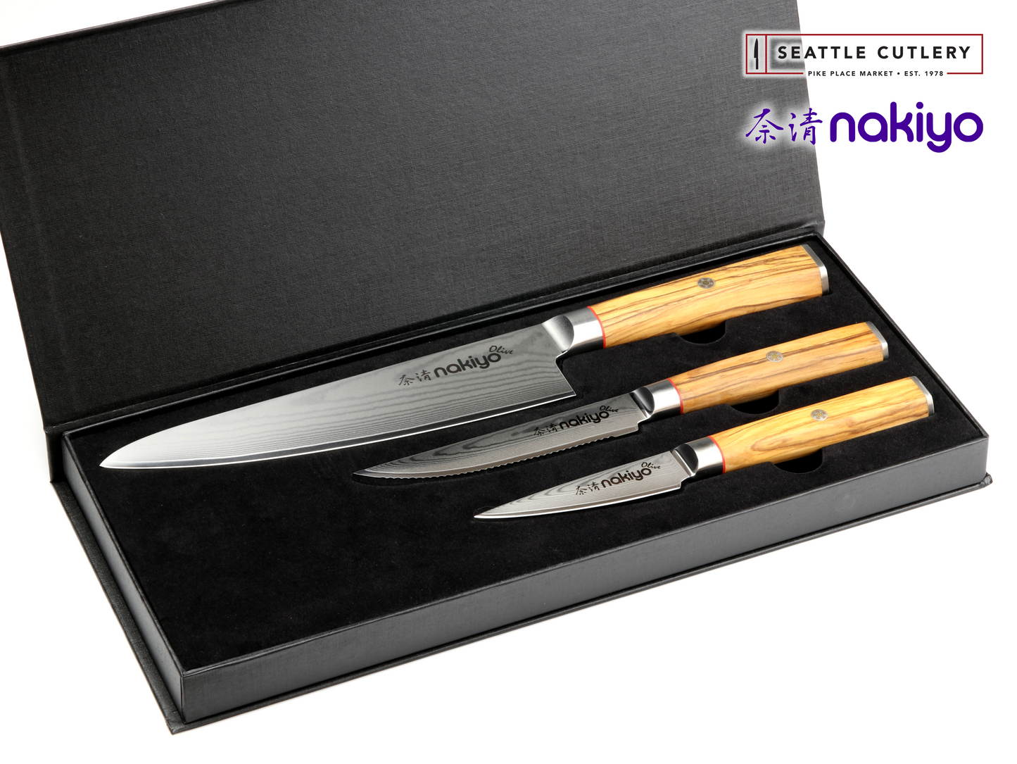 Nakiyo Olive 3-Piece Chef Set