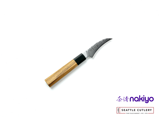 Nakiyo Teak Damascus Peeling Knife