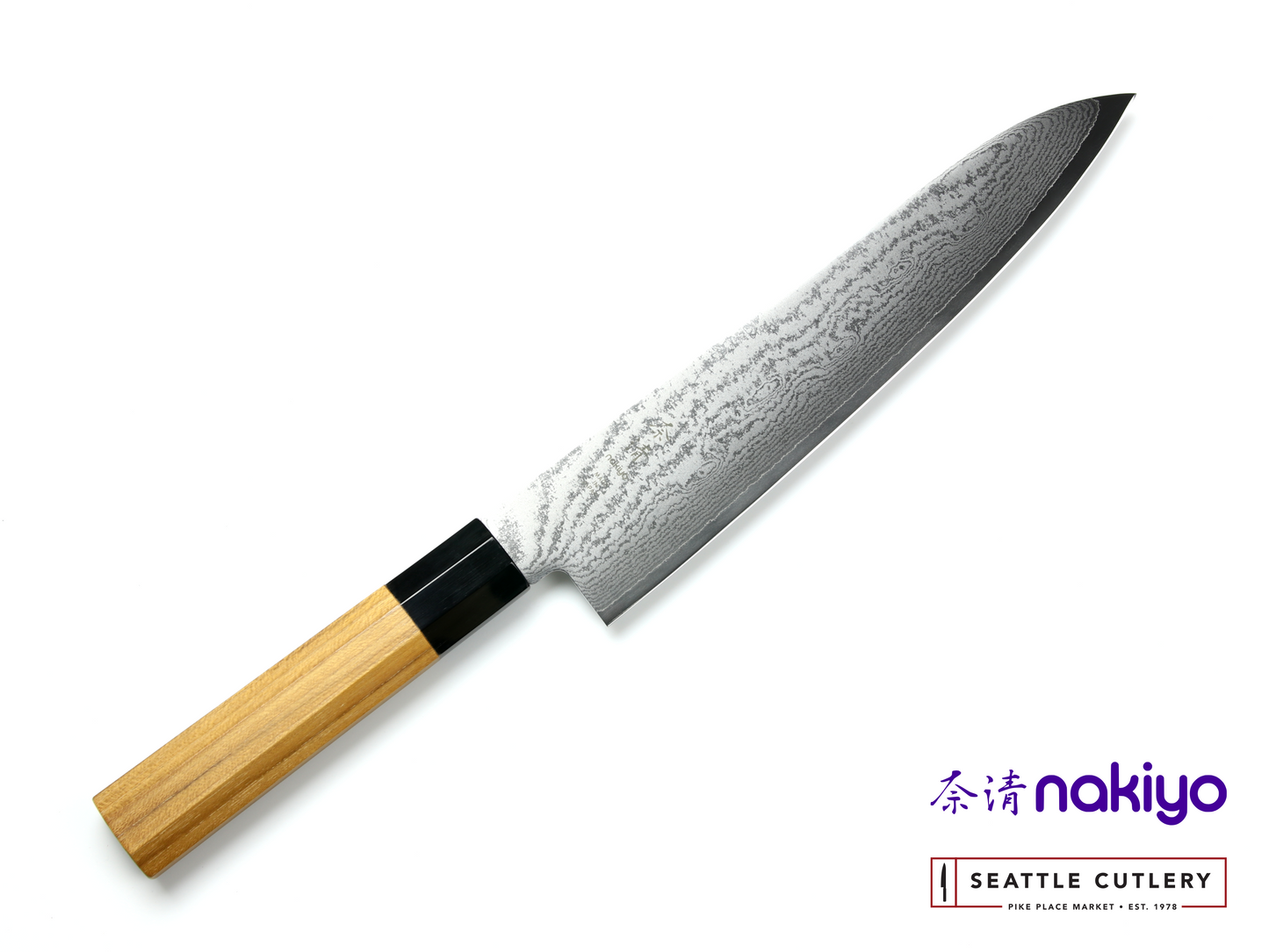 Nakiyo Teak Damascus 9" Gyuto/Chef