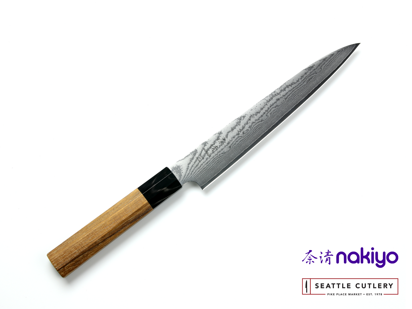 Nakiyo Teak Damascus Sujihiki/Slicer