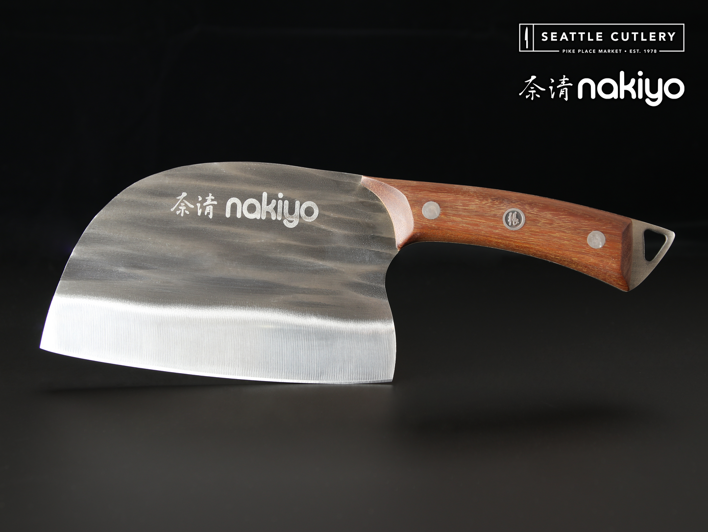 Nakiyo Chinese Vegetable Cleaver, Walnut Handle