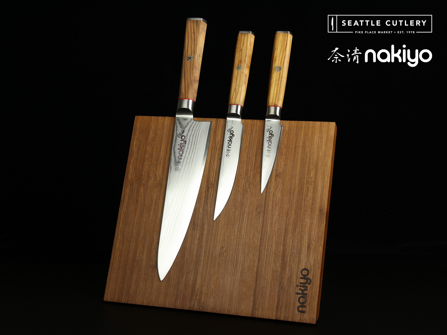 Nakiyo Olive 3-Piece Chef Set