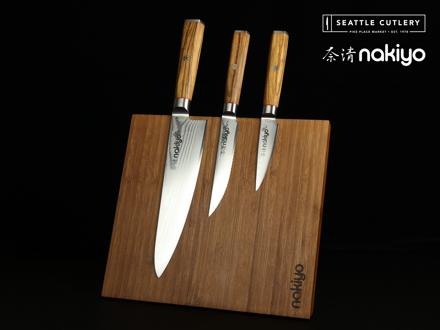 Nakiyo Olive 3-Piece Chef Set
