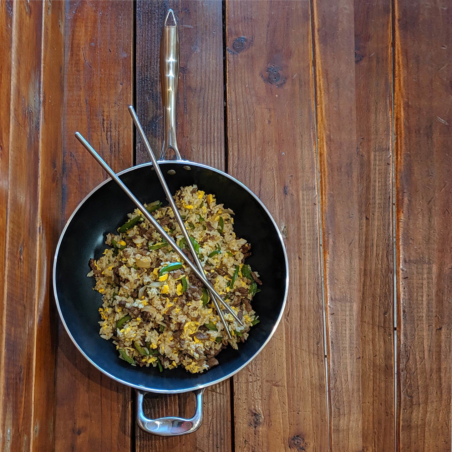 Kyocera 12.5" Ceramic Nonstick Wok Pan with Tempered Glass Lid