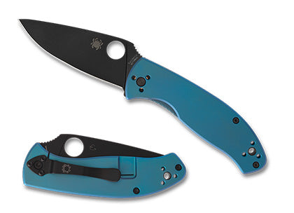 Spyderco Tenacious R.I.L. Blue Titanium Black Blade