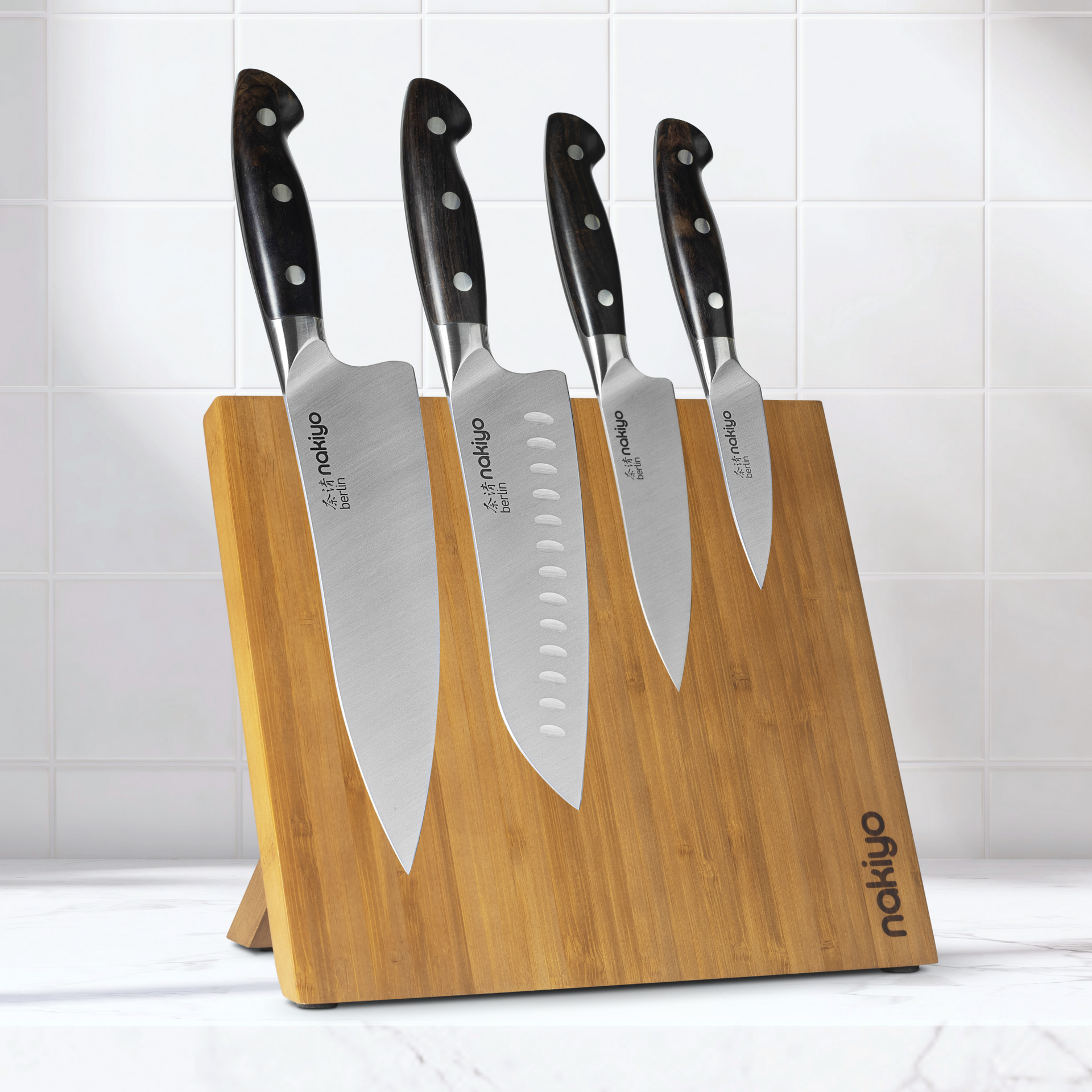 Nakiyo Berlin 4-Piece Chef Set with Magnetic Stand – Seattle Cutlery