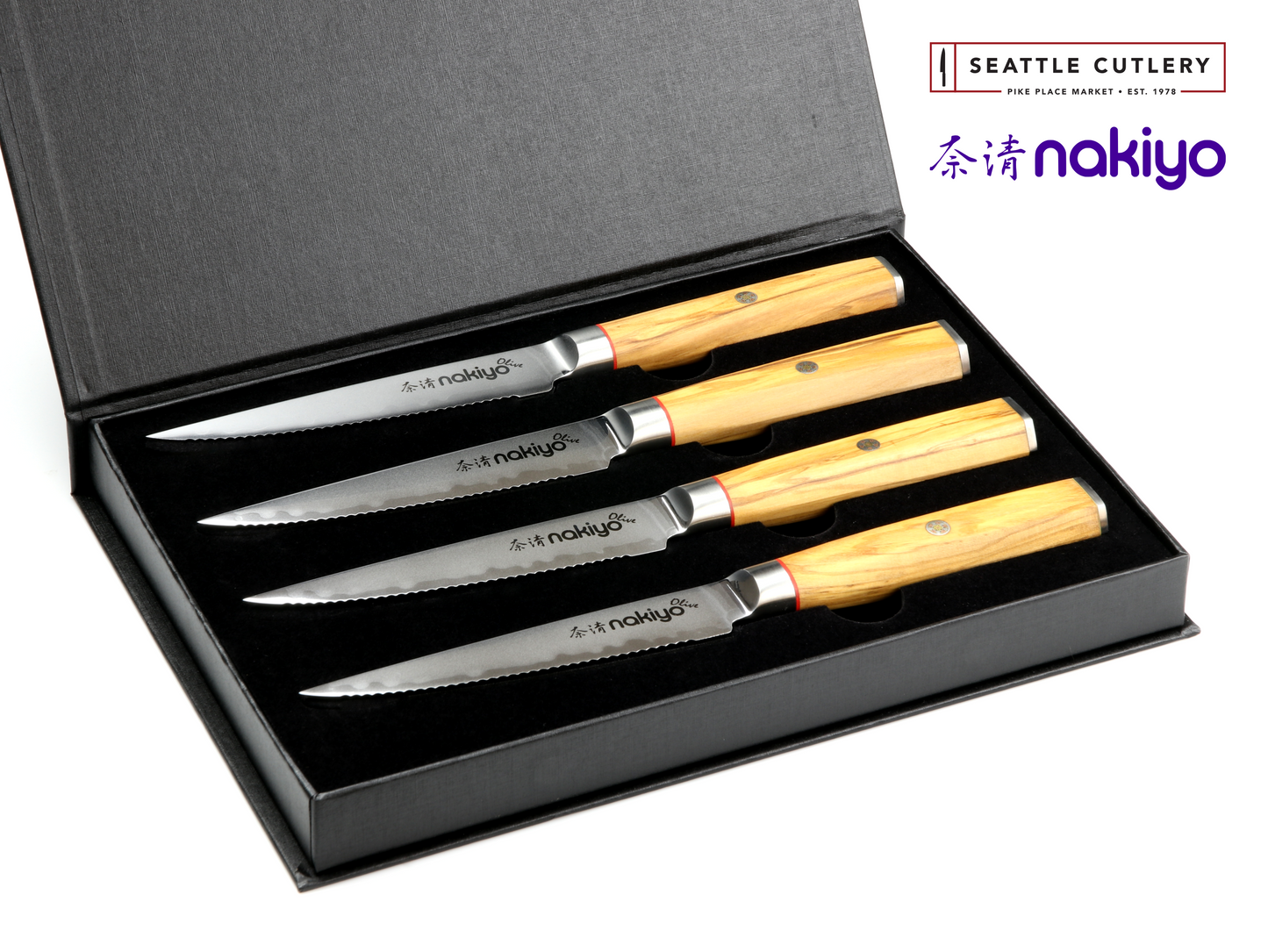 Nakiyo Olive 4-Piece Steak Knife Set