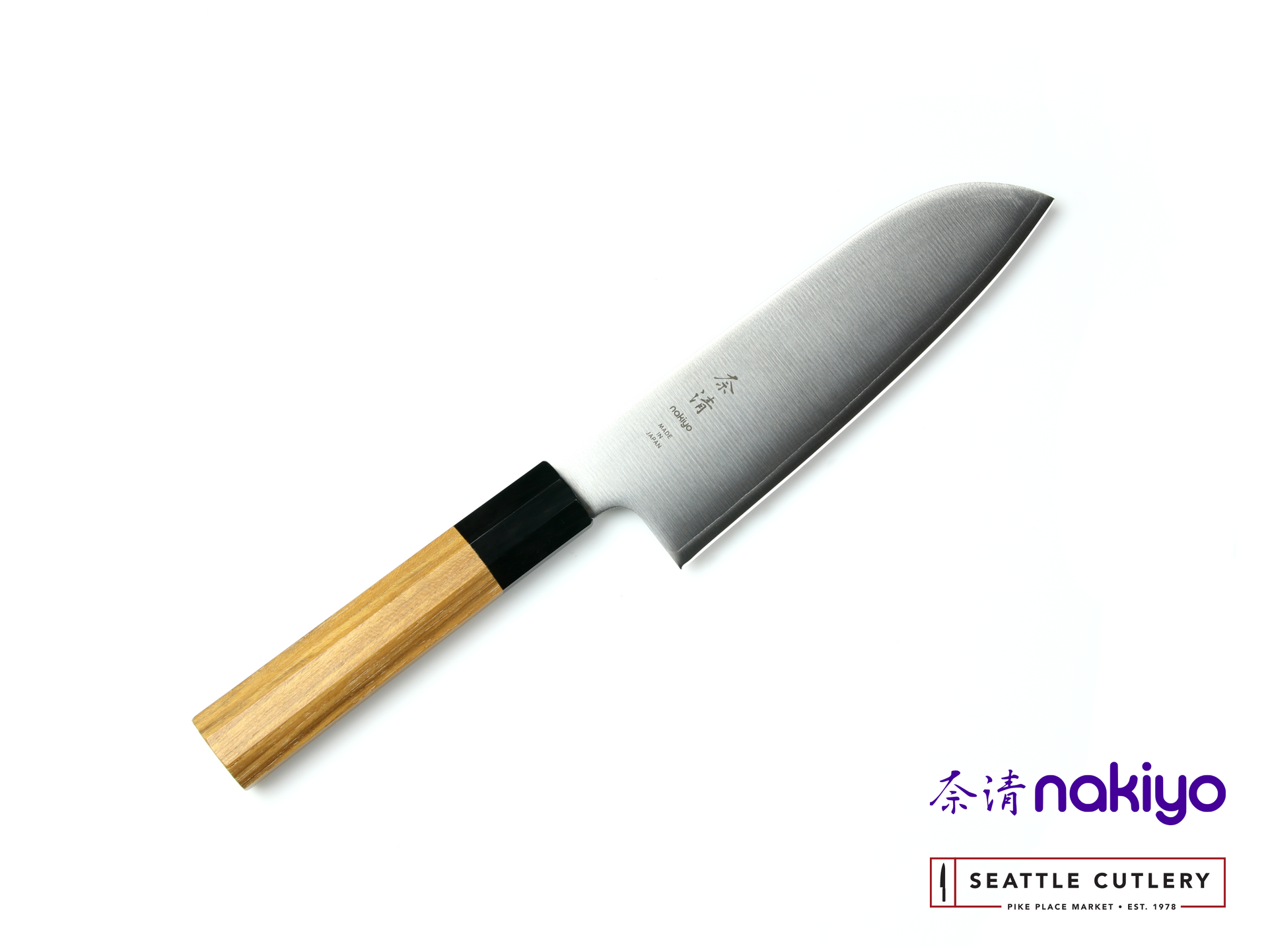 Nakiyo Teak San Mai Santoku – Seattle Cutlery